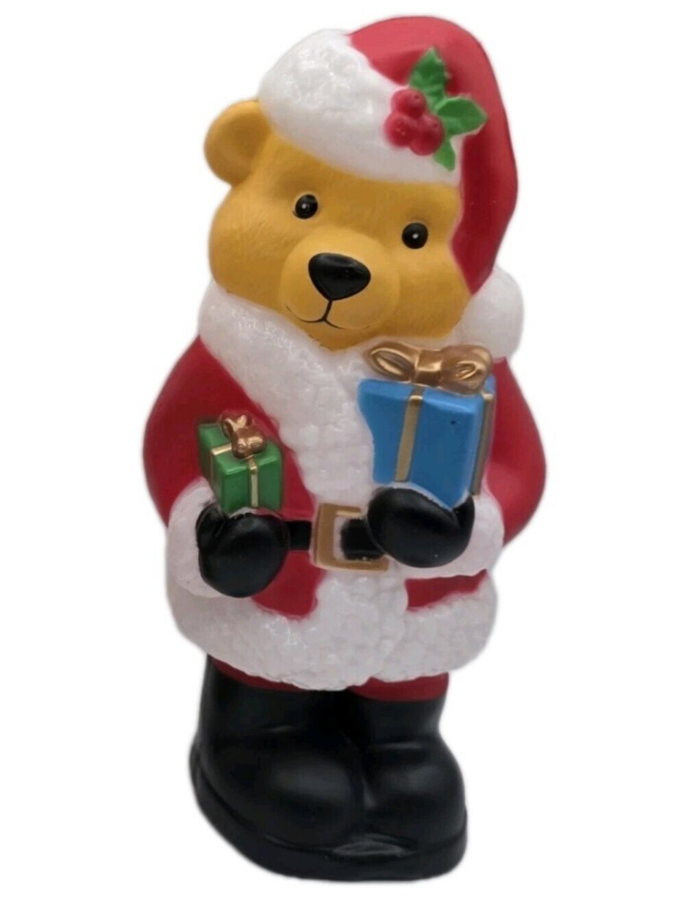 Santa Bear 11" Blow Mold Christmas Decor Tabletop Light Up Holiday Decorations - Picture 9 of 9